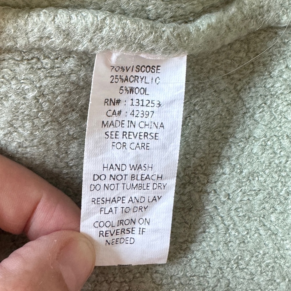 Pink Martini Womens Oversized Stockport Cardigan XXS Mint Lagenlook Wool Blend - Picture 7 of 7